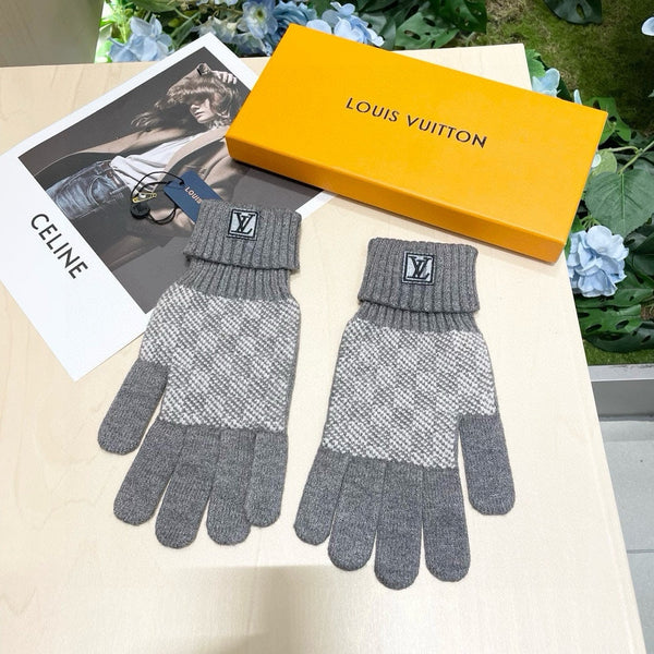 LV GLOVES IN DOVE GRAY WOOL 462427