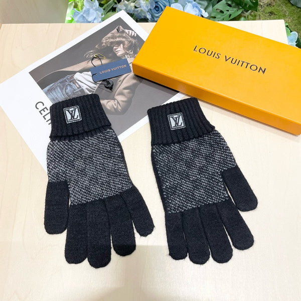 LV GLOVES IN BLACK WOOL 462428