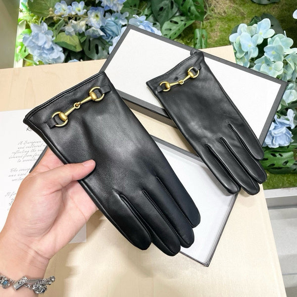 HORSEBIT GLOVES IN BLACK SHEEPSKIN AND CASHMERE LINING 465774