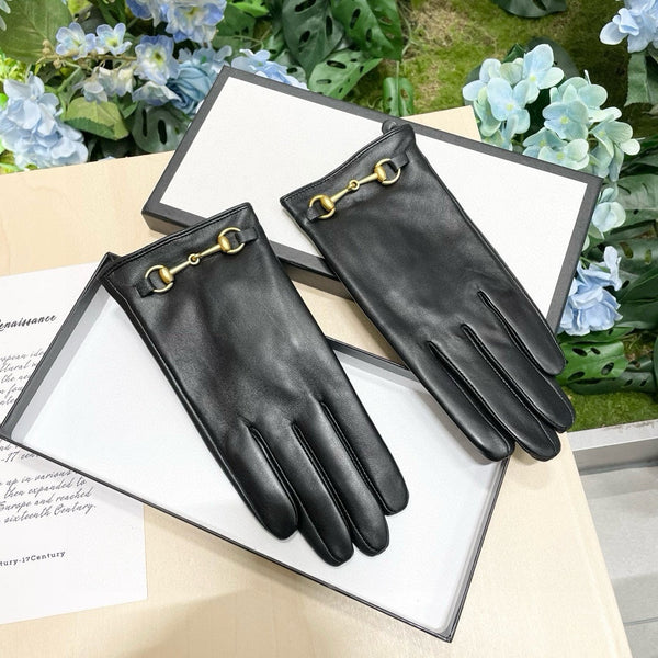 HORSEBIT GLOVES IN BLACK SHEEPSKIN AND CASHMERE LINING 465774