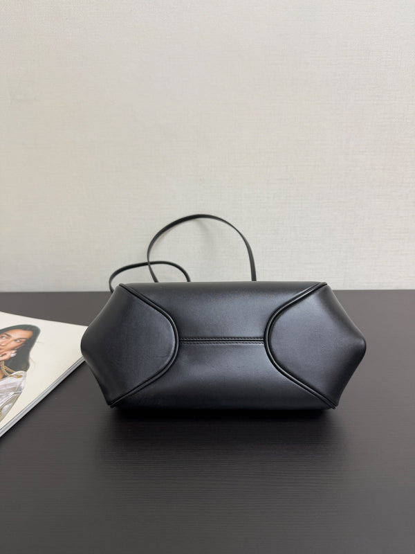 CC 26A Long Shoulder Handbag 28cm Black Lambskin