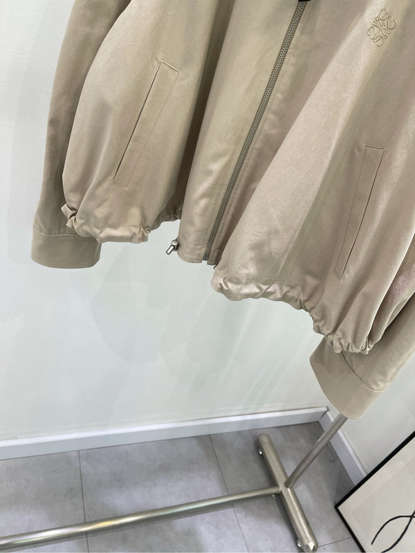 Loewe Trench court zippé en coton kaki clair 2025 217881