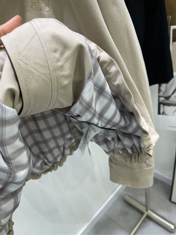 Loewe Trench court zippé en coton kaki clair 2025 217881