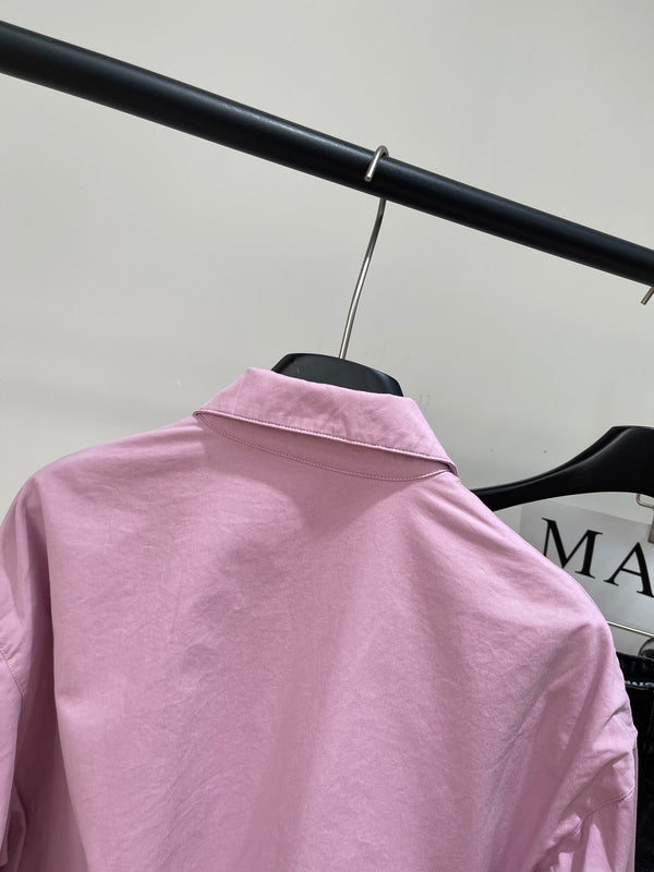 Prada 25 Zippered Collar Jacket Pink Cotton 311514