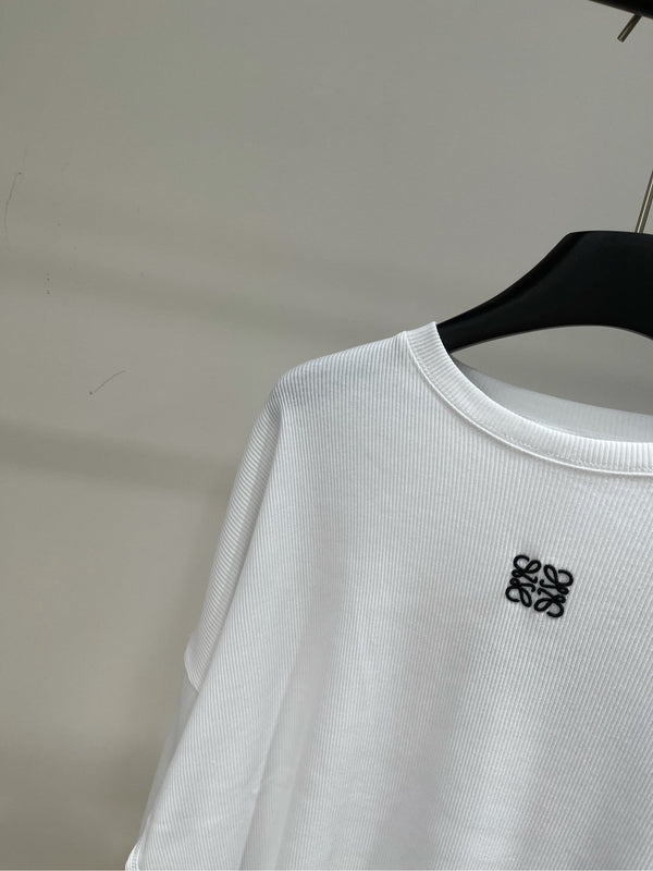 Loewe T-Shirt Manches Longues Coton Blanc et Noir 2025 296663
