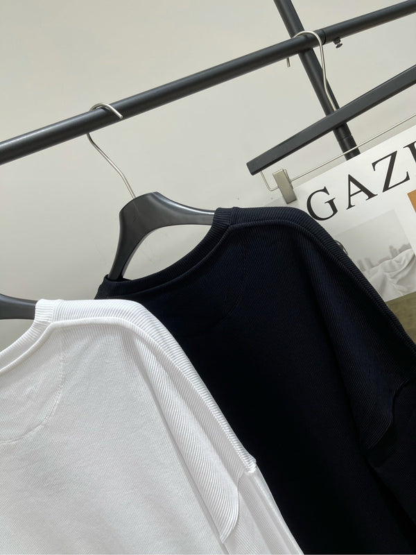 Loewe T-Shirt Manches Longues Coton Blanc et Noir 2025 296663