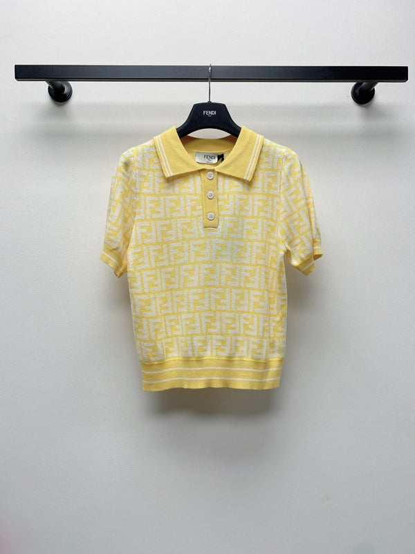 Fendi 25C Polo Shirt Yellow 228190