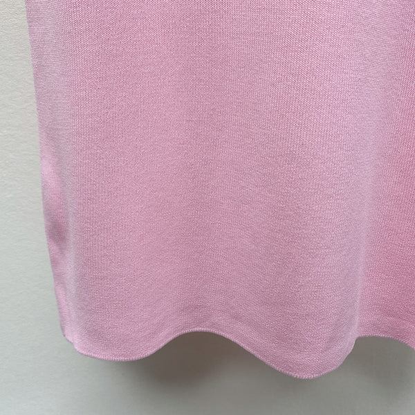 CC 25 Round Neck Knitted Embroidered Logo Vest Dress in Pink 277583