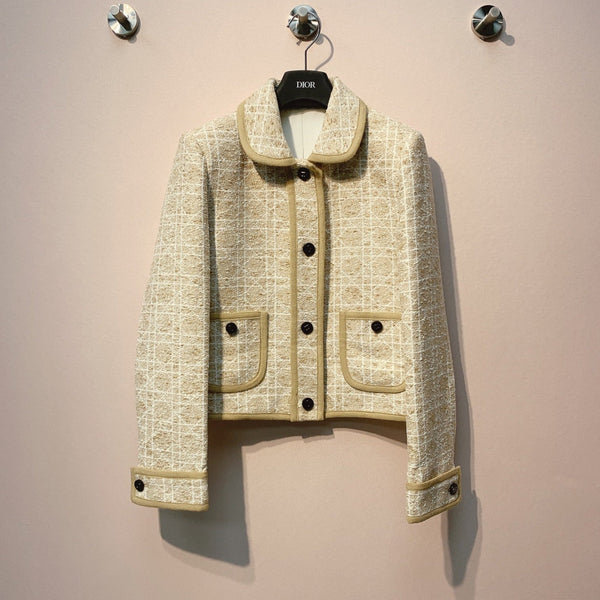 CD 25 Plaid Raglan Jacket Beige Cotton 301535