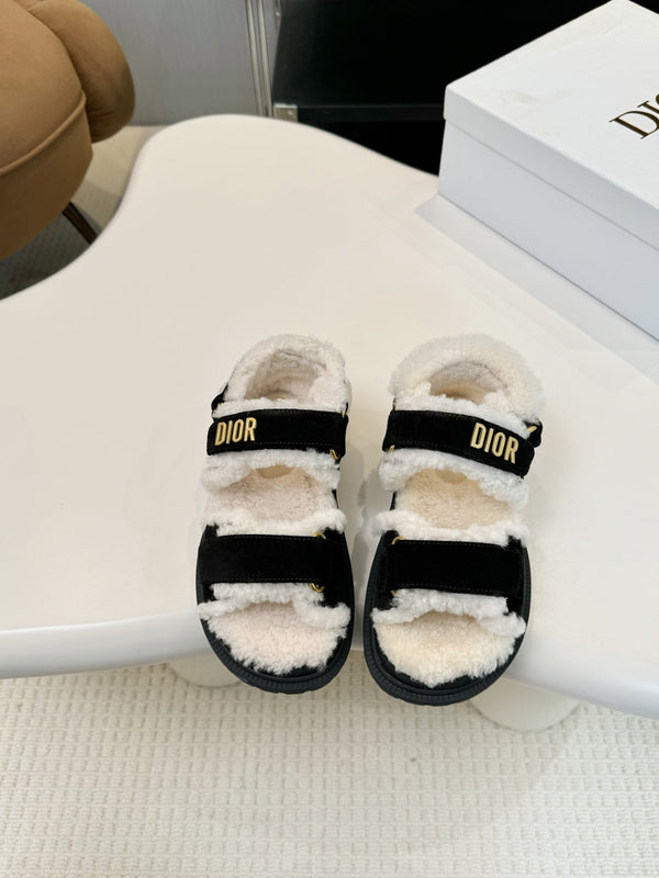 CD Dioract Sandal Black Suede Wool 529377