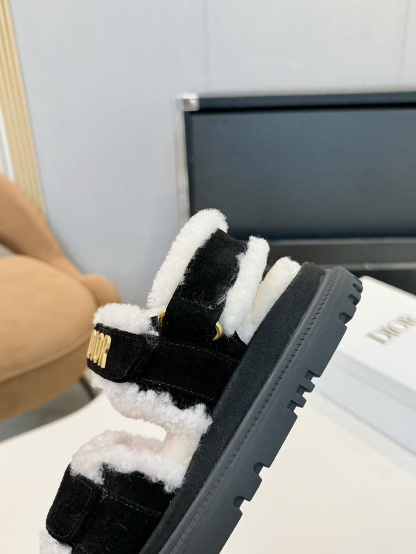 CD Dioract Sandal Black Suede Wool 529377