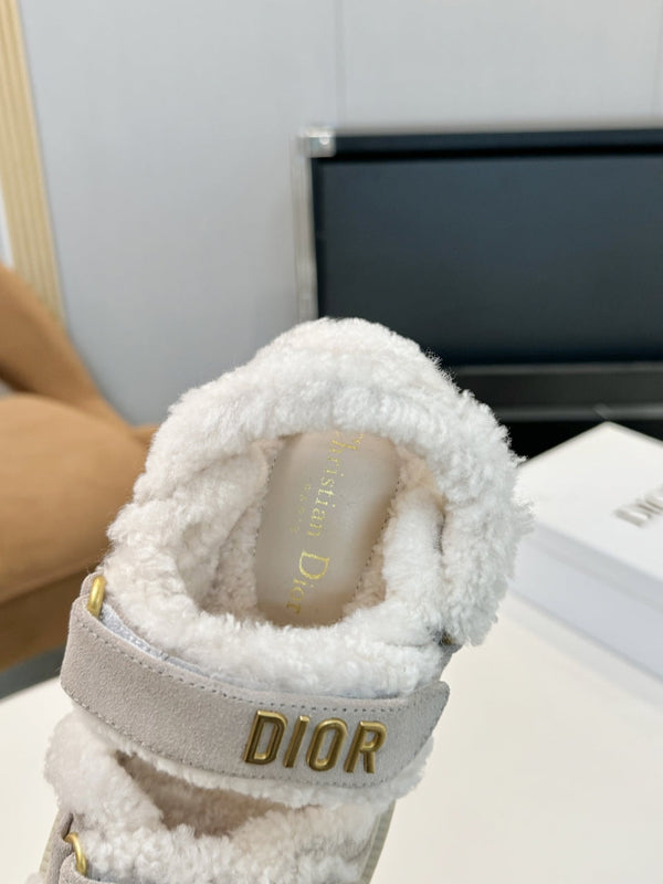 CD Dioract Sandal Light Gray Suede Wool 529376