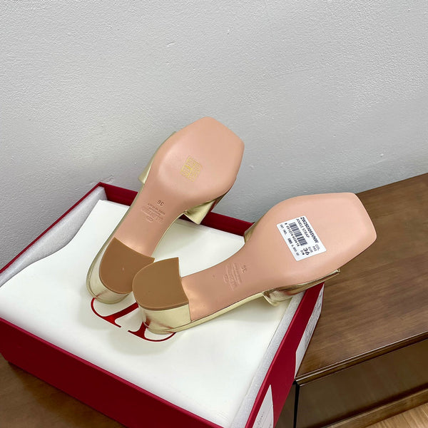 Sandalo Vlogo Cut-Out 60 in pelle di vitello dorata
