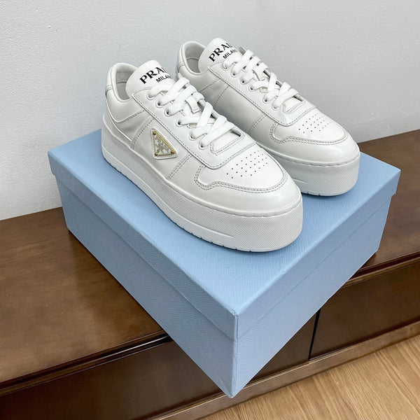 SNEAKERS PRA DOWNTOWN BOLD IN PELLE DI VITELLO BIANCA