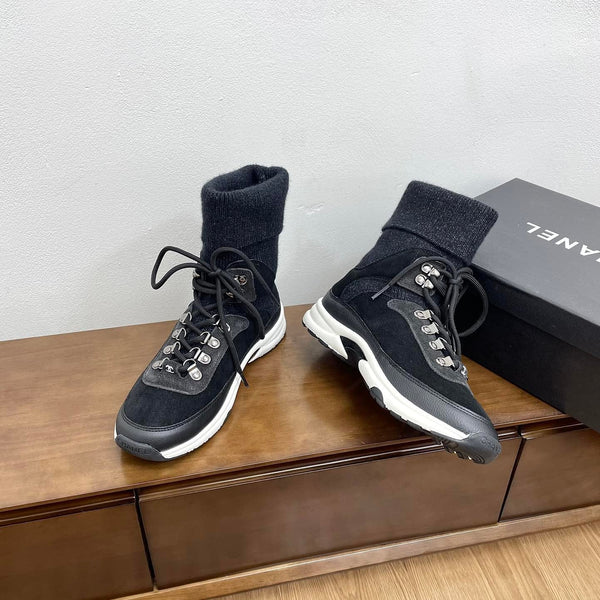 CC Sneaker 30mm Nero Suede e Lana