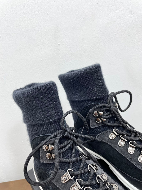 CC Sneaker 30mm Nero Suede e Lana
