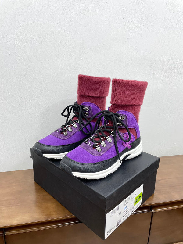 CC Sneaker 30mm Viola Rosso Camoscio e Lana