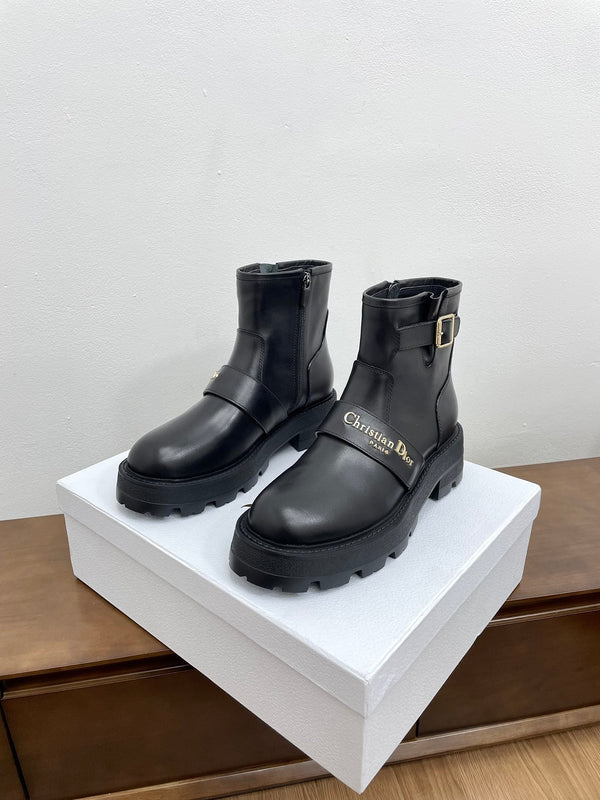 Stivaletto CD D-Quest 40mm in pelle di vitello nera liscia