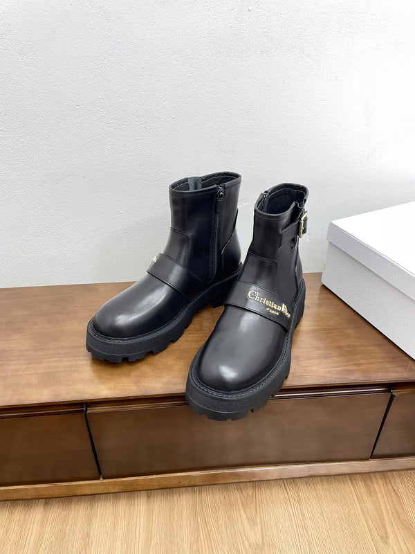 Stivaletto CD D-Quest 40mm in pelle di vitello nera liscia