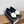 CC Ballet Flats Black With Camellia White Suede