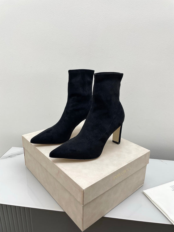 Jimmy Short Boots 85mm Black Suede 511611