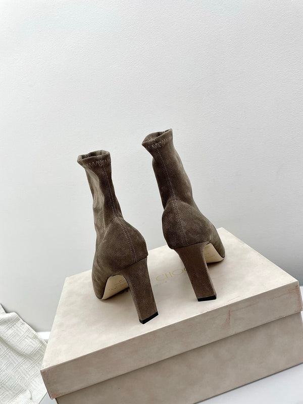 Jimmy Short Boots 85mm Olive Clay Suede 511612