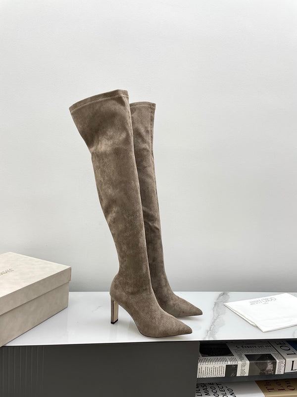 Jimmy Long Boots 85mm Olive Clay Suede 511615