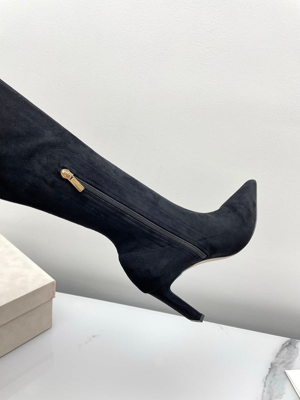 Jimmy Long Boots 85mm Black Suede  511616