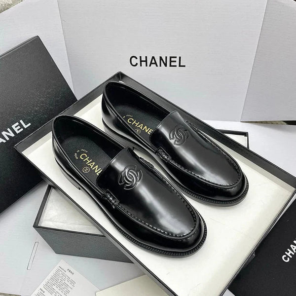 Mocassins CC 26s Double C Cuir de veau noir 645307