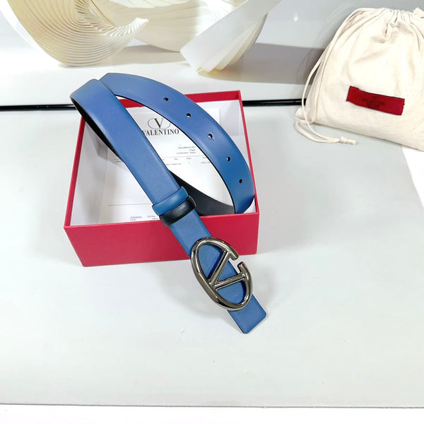 Ceinture Réversible The Bold Edition 30mm Cuir de veau bleu noir Boucle noire
