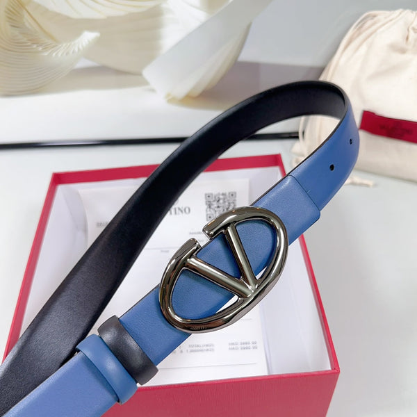 Ceinture Réversible The Bold Edition 30mm Cuir de veau bleu noir Boucle noire