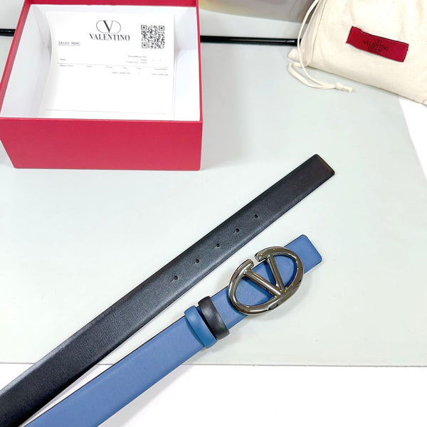 Ceinture Réversible The Bold Edition 30mm Cuir de veau bleu noir Boucle noire