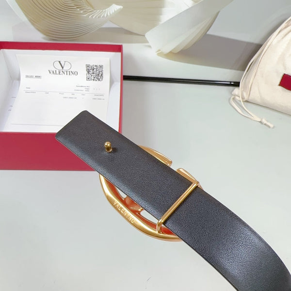 Ceinture Réversible The Bold Edition 30 mm Cuir de veau Rose Noir Boucle Dorée