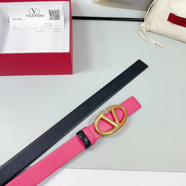 Ceinture Réversible The Bold Edition 30 mm Cuir de veau Rose Noir Boucle Dorée