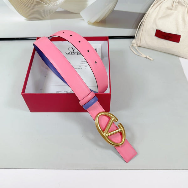 La ceinture réversible Bold Edition 30 mm veau rose et violet boucle dorée