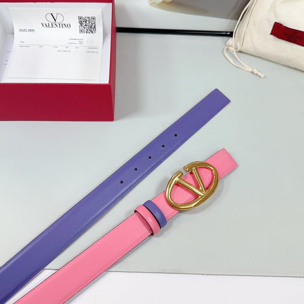 La ceinture réversible Bold Edition 30 mm veau rose et violet boucle dorée
