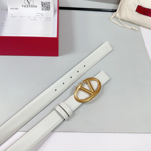 Ceinture Réversible The Bold Edition 30mm Cuir de Veau Blanc Boucle Dorée