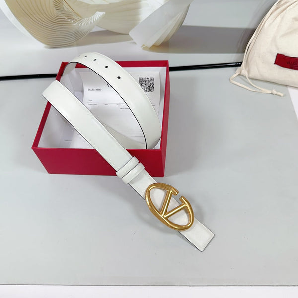 Ceinture Réversible The Bold Edition 30mm Cuir de Veau Blanc Boucle Dorée