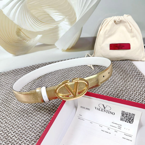 Ceinture Réversible The Bold Edition 30 mm veau blanc métallisé doré boucle dorée