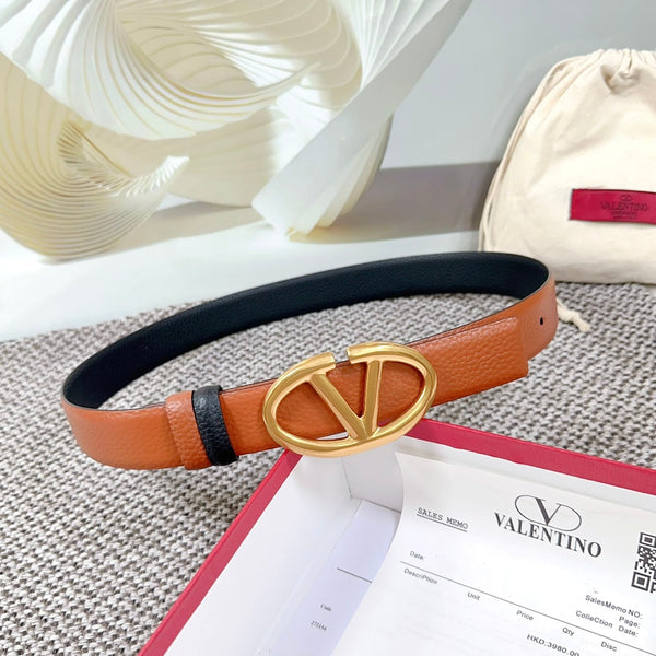 Ceinture réversible Bold Edition 30 mm veau grainé marron et noir, boucle dorée