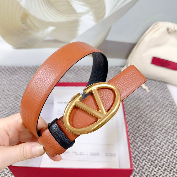 Ceinture réversible Bold Edition 30 mm veau grainé marron et noir, boucle dorée