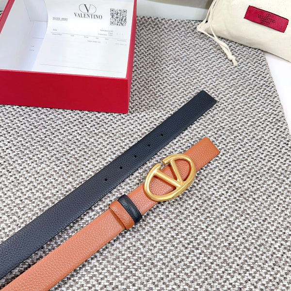 Ceinture réversible Bold Edition 30 mm veau grainé marron et noir, boucle dorée