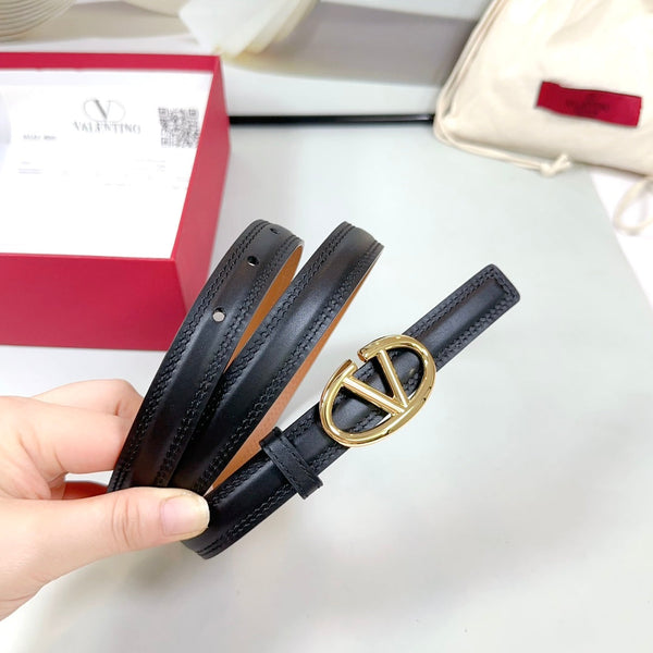 Ceinture The Bold Edition 20mm en cuir de veau noir marron, boucle dorée claire