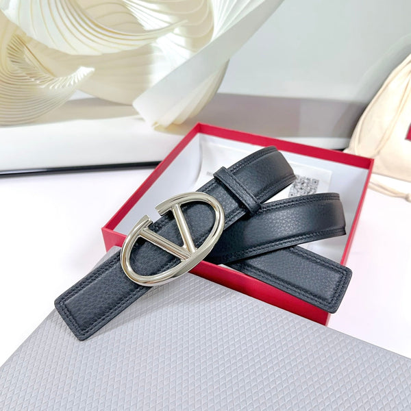 The Bold Edition Belt 34mm Black Calfskin Silver Buckle