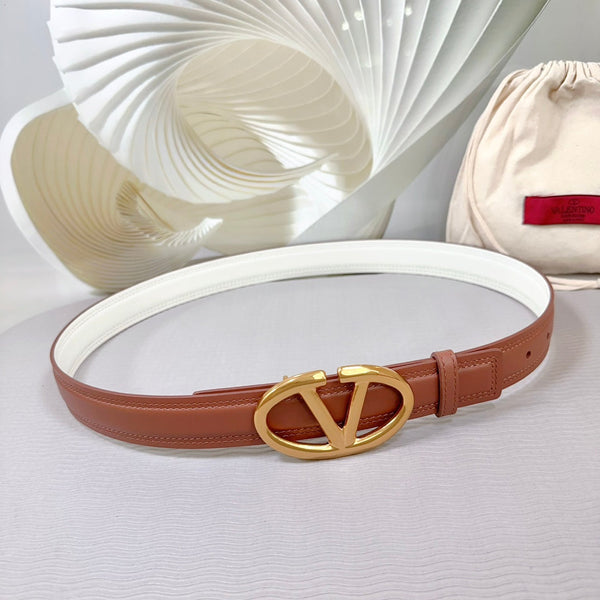 Ceinture Bold Edition 30mm veau marron et blanc boucle dorée