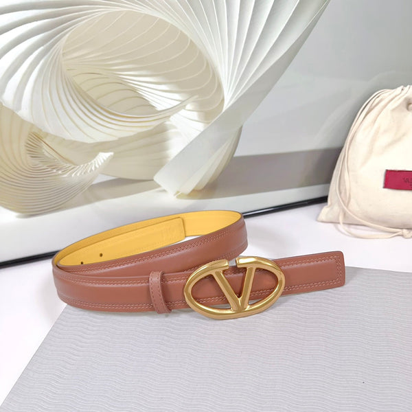 Ceinture Bold Edition 30mm veau marron jaune boucle dorée
