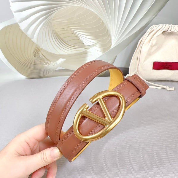 Ceinture Bold Edition 30mm veau marron jaune boucle dorée