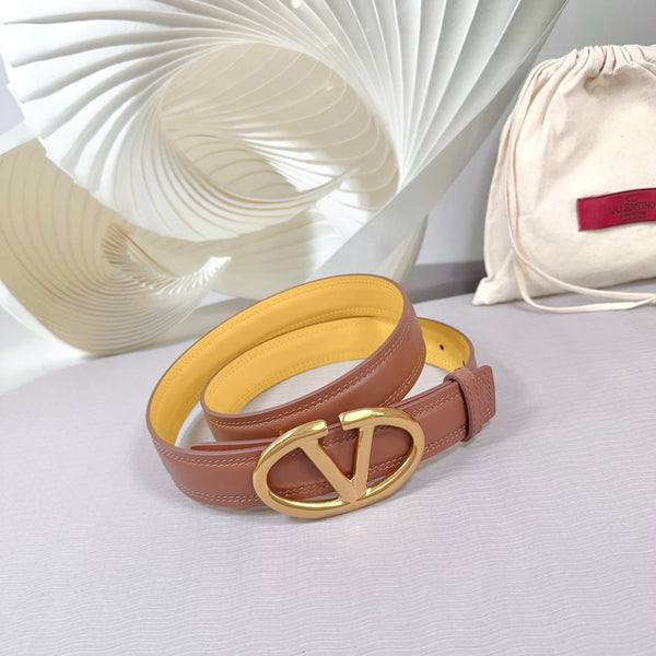 Ceinture Bold Edition 30mm veau marron jaune boucle dorée