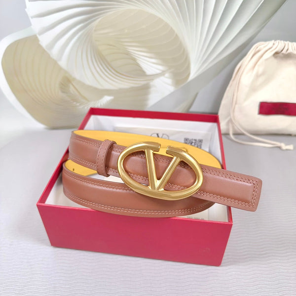 Ceinture Bold Edition 30mm veau marron jaune boucle dorée
