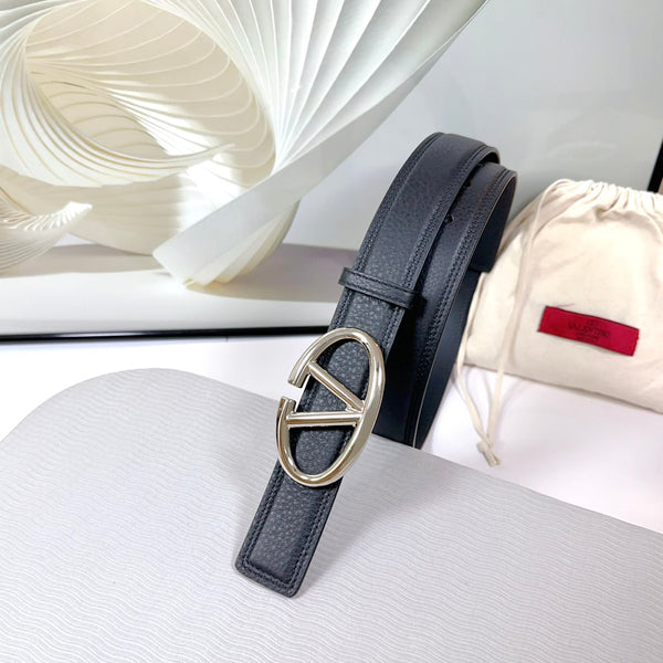 Ceinture The Bold Edition 34 mm en cuir de veau noir à boucle argentée